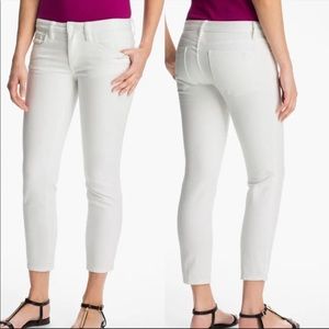 Tory Burch Optic White Alexa Cropped Skinny Jeans 28